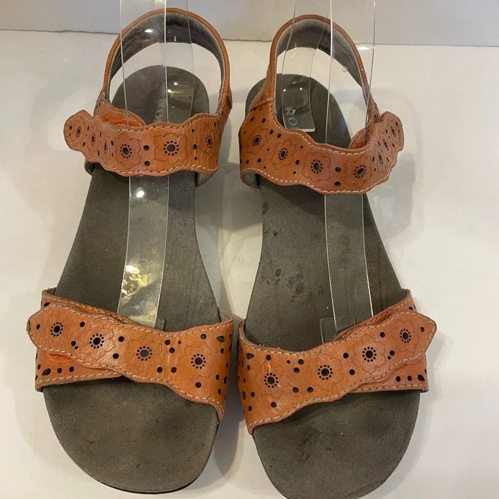 Romika Tahiti Brown Leather Sandals Size 9